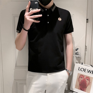 3038-P40衫男士短袖夏季新款痞帅高级感男装体恤社会小伙港风宽松图片