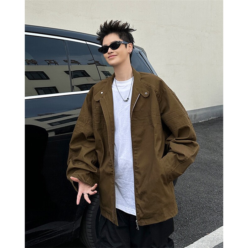 美式复古工装牛仔外套设计感小众水洗做旧夹克潮JK0935-P95,男装夹克,星座308B-1