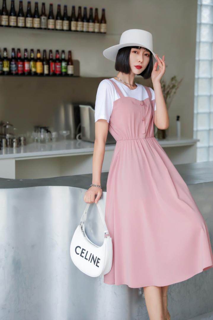 【现货］假两件连衣裙、补单款！，女装连衣裙，友一有二