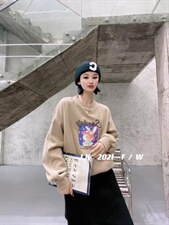 2021冬款加绒卫衣，女装卫衣/绒衫，简蔻