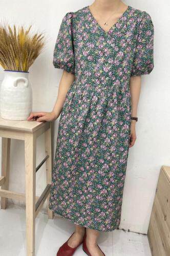 韩版中长款宽松显瘦连衣裙现货，女装连衣裙，雨木其