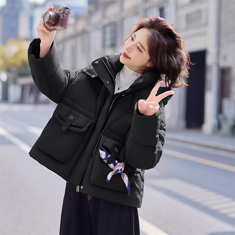 连帽羽绒服女短款2024冬季新款女装白鸭绒气质休闲保暖外套！现货,女装羽绒服,慧尚依恋