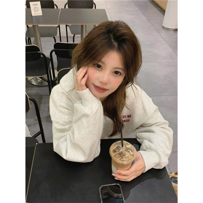 CX245-P49纯棉美式复古潮牌字母连帽卫衣女款小个子冬季,男装卫衣,电商B323A