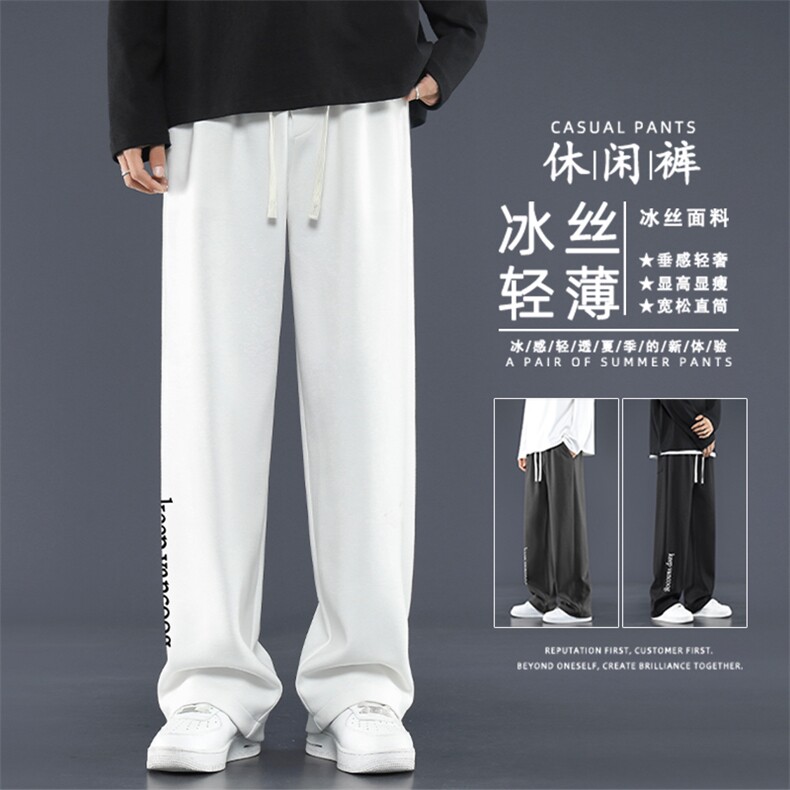 2024新款宽松直筒卫裤潮牌舒适垂感阔腿休闲长裤WK92-1特批-28图片