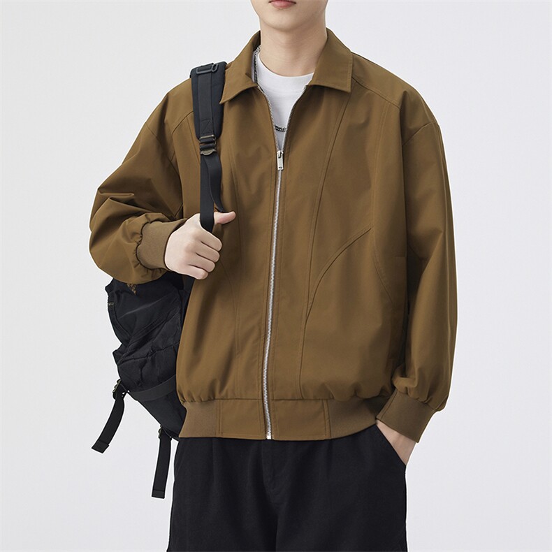 秋季新款宽松衬衫领夹领克男纯色上衣外套DSA157B-JK7924-特P45图片