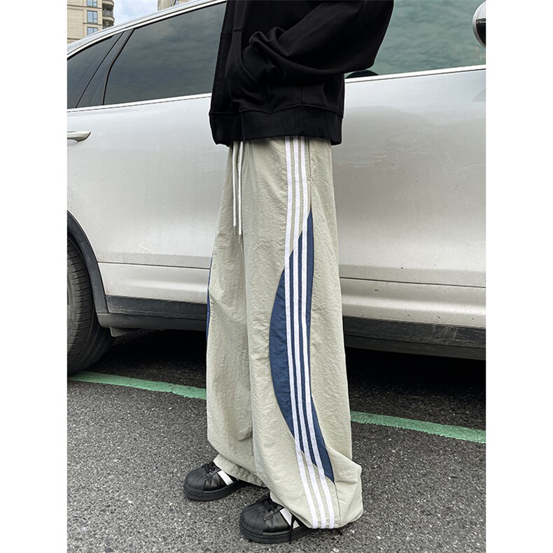 8XL-M加绒加厚条纹工装裤束脚休闲阔腿美式运动裤男K9116P58控78,男装休闲裤,电商D206-1