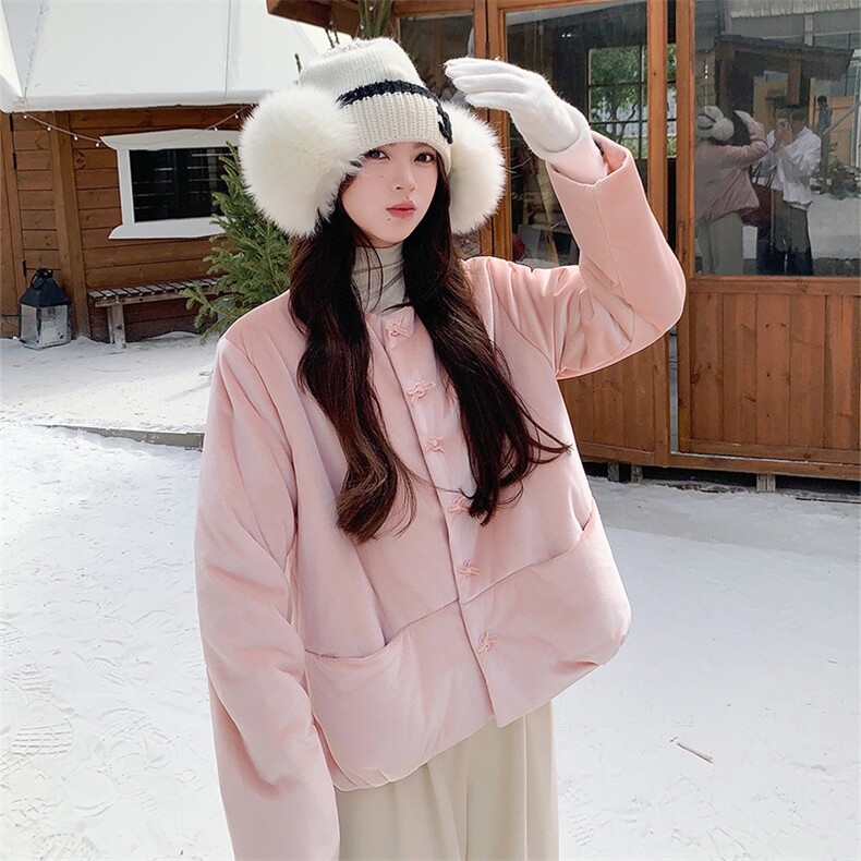 新款 时髦温柔丝绒保暖羽绒服2C010-2585-P255-K378图片