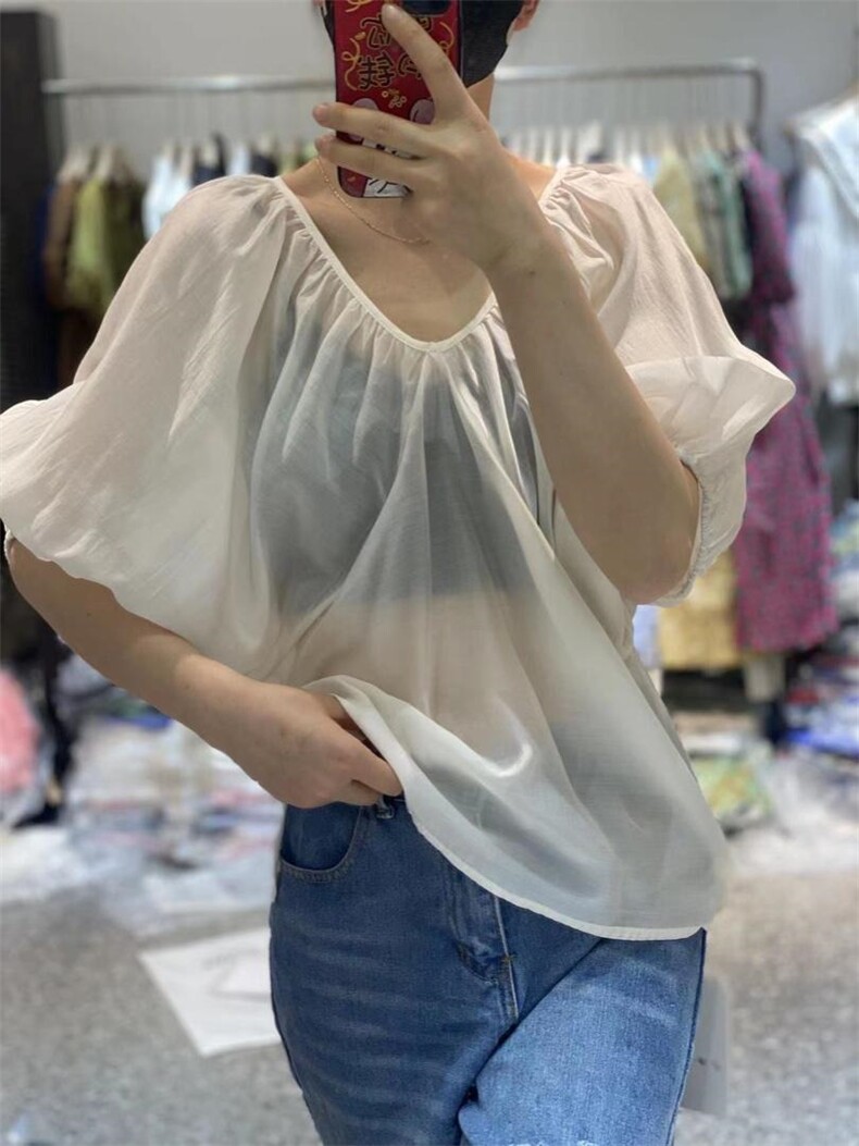 新款洋气V领后背系绳小心机小衫,女装其它,L·H·X