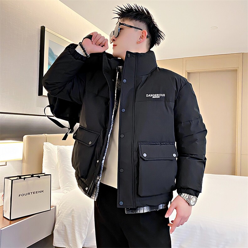 AY69/P138控178-冬季社会小伙假两件工装棉衣痞帅棉服外套男黑首2,男装棉衣,星座305B-1