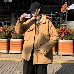 工装羊羔绒外套男潮牌宽松潮流百搭痞帅复古港风 J251 P52图片