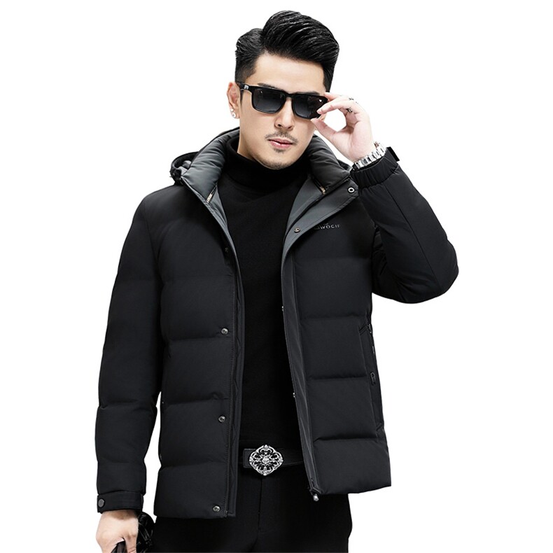 B8923钱塘2020-3新款时尚连帽冬季厚款简约中年男士羽绒服P228,男装羽绒服,钱塘207-3