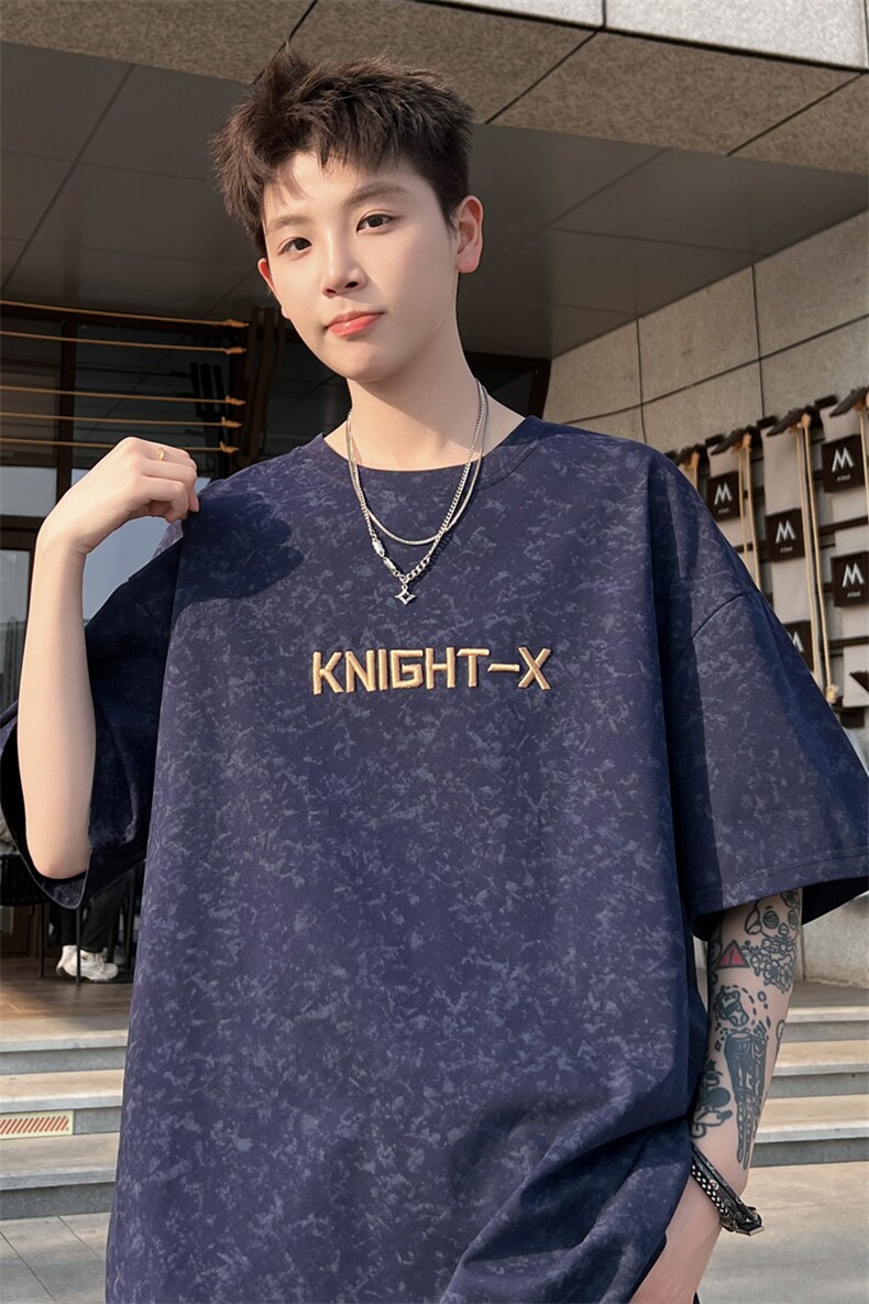 ！2026夏季新款男士重工刺绣碎花短袖T恤百搭半袖T2507特P28,男装T恤,电商B220