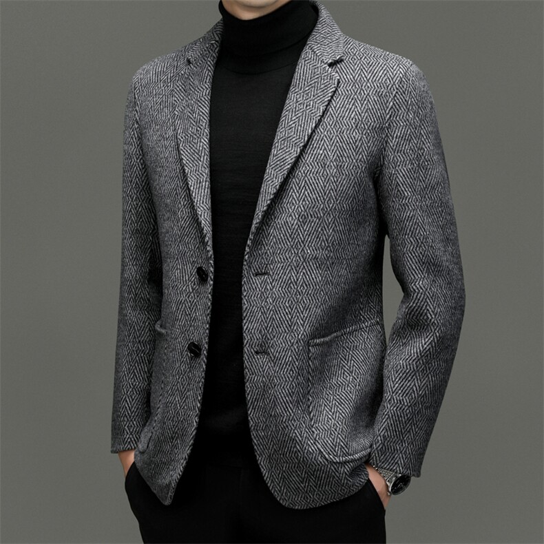 M3807-28钱塘2020-3冬季厚款商务休闲百搭中年男士毛呢外套P345,男装毛呢大衣,钱塘207-3