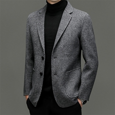 M3807-28钱塘2020-3冬季厚款商务休闲百搭中年男士毛呢外套P345，男装毛呢大衣，钱塘207-3
