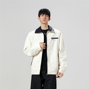 秋冬新款皮领水洗拉链外套JK929-P90控138图片