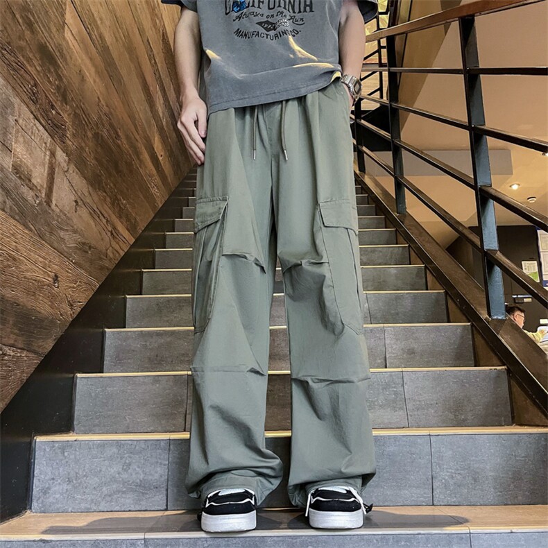 2024新款工装休闲长裤口袋宽松直筒裤阔腿美式潮现货K7897-P38，男装工装外套，星座512-3