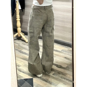 【有货的】杏色扎染工装裤男女美式复古大口袋裤子G810HH-特P58图片