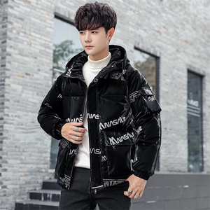 新标80%白鸭绒羽绒服冬季短款加厚连帽外套情侣亮面DB6566-P150,男装羽绒服,星座1210A