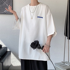 A177-3329-P30字母印花男生圆领T恤衫五分袖96%涤纶.4%氨纶，男装T恤，电商A177