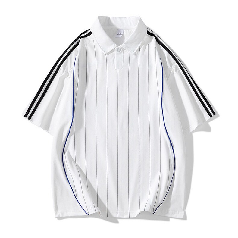 美式重磅POLO衫短袖男夏季复古潮牌宽松翻领休闲简约体恤半袖T恤，男装Polo衫，星座1206（原A206）