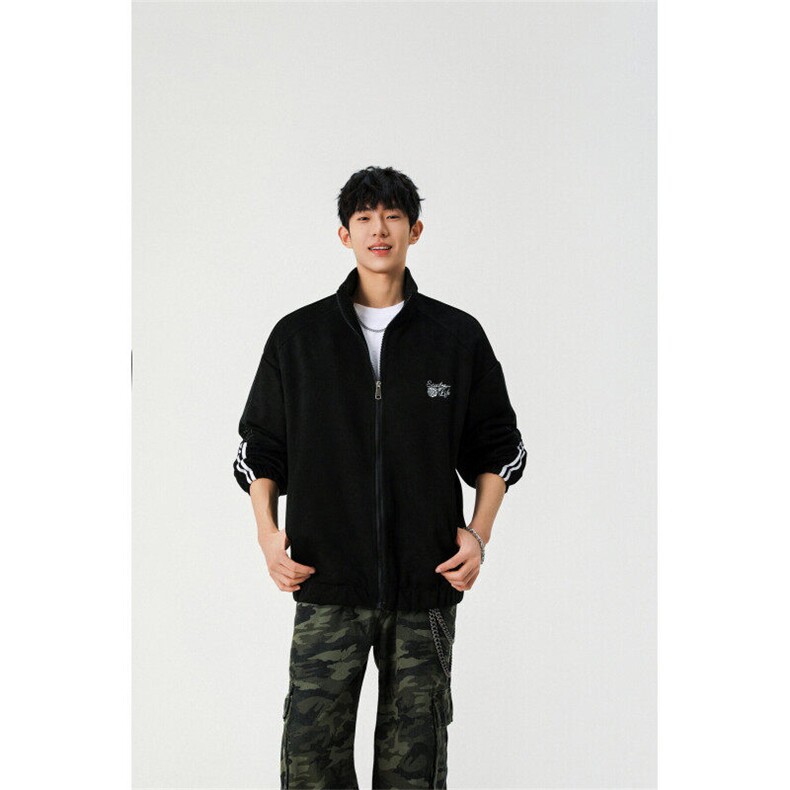 特70控128鹿皮绒夹克男拼色三条干高街韩版潮新款ins无影墙外套XJ413，男装夹克，电商B370