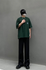 现货冰丝那不勒斯休闲西裤男高级感宽松垂感直筒裤女KK388-P60，男装西裤，星座205