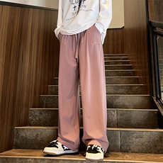 夏季潮流直筒宽松休闲长裤美式高街ins潮牌垂感阔腿裤K7121-P28，男装休闲裤，星座512-3