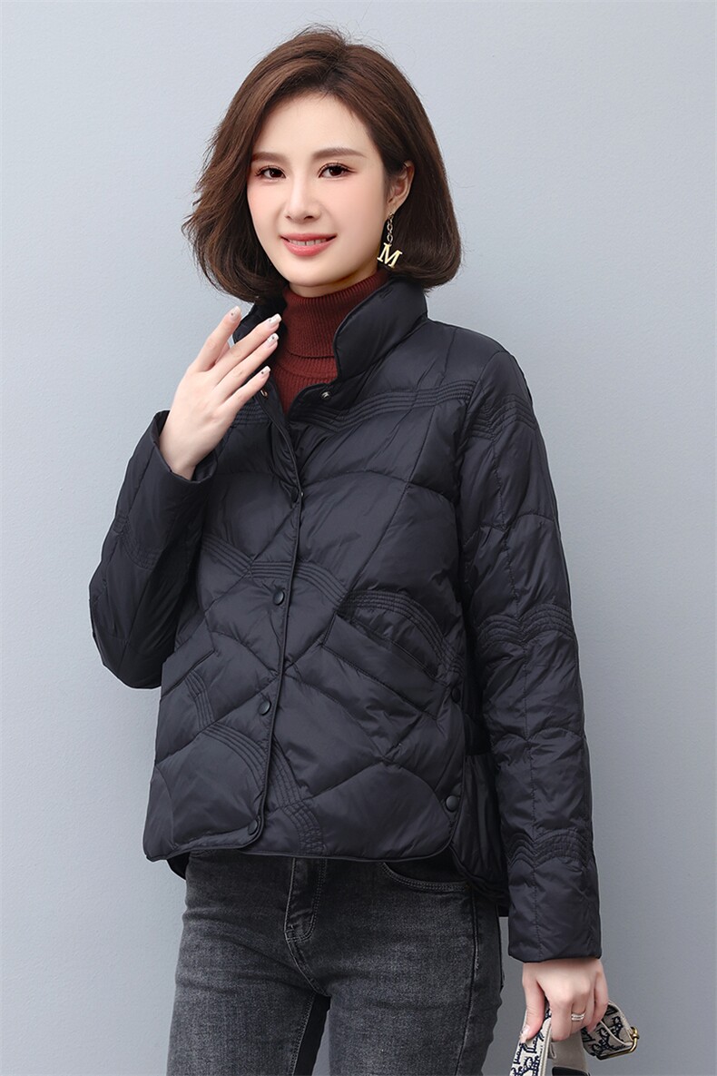2022新款冬季保暖轻薄立领羽绒服女短款修身显瘦外套,女装羽绒服,依恋蒂丝