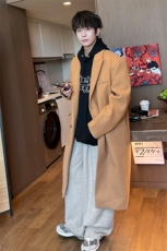 8XL-M厚毛呢大衣男中长款过膝呢子风衣男外套宽松FY1801P120控138，男装夹克，电商D206-1