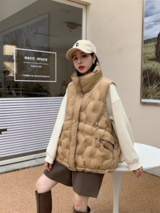 羽绒马甲女2022秋冬新款加厚保暖连帽马夹外穿坎肩图片