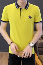 男士短袖t恤男休闲衣服潮牌潮流polo衫男装2021新款半袖F1713，男装Polo衫，星座509