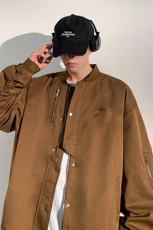 J6615P78光影墙抖音高品质牛津布袖子褶皱字母星星绣花外套，男装夹克，电商A026-1