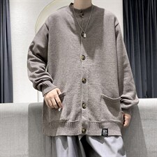 中性风日系纯色针织大码男士开衫毛衣情侣针织开衫MY73P70控88，男装针织衫/毛衣，电商A089-1