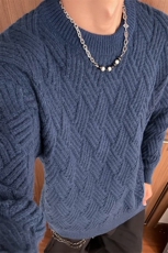 秋季套头毛衣男女宽松休闲百搭高级感长袖针织衫ZWE8266-特价P54，男装针织衫/毛衣，电商A007