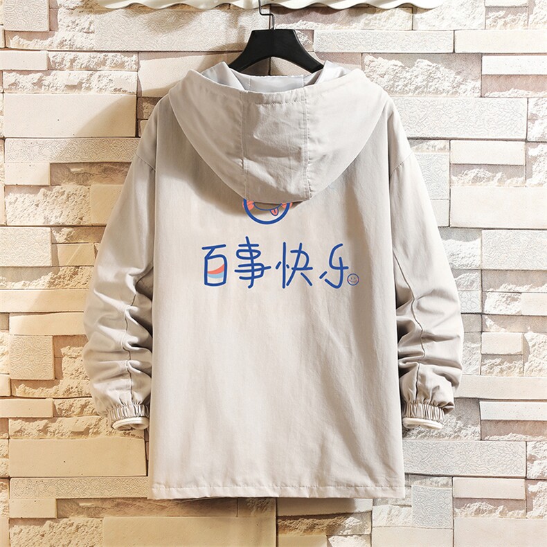 JK41183-P85 加棉款-P115 纯棉连帽夹克男士大码工装夹克男 砖墙图片