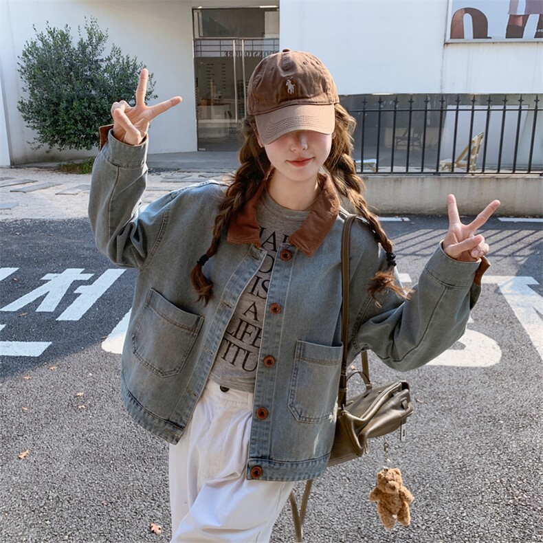 档口现货2026新款女装新款休闲牛仔学生外套359-p130-k188,女装短外套,2C266