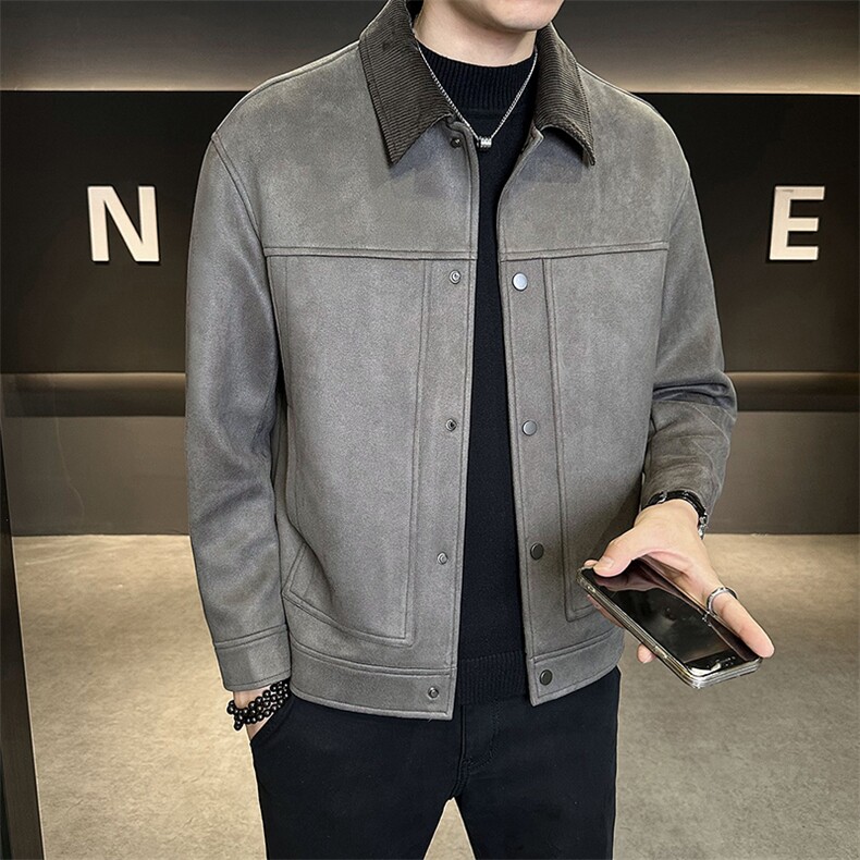 新款数据款2025秋季新款麂皮绒夹克外套男240-JK8069-P145,男装夹克,电商B240
