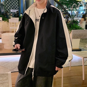港风双面穿上衣夹克宽松落肩立领冲锋衣外套 JK907 P70图片