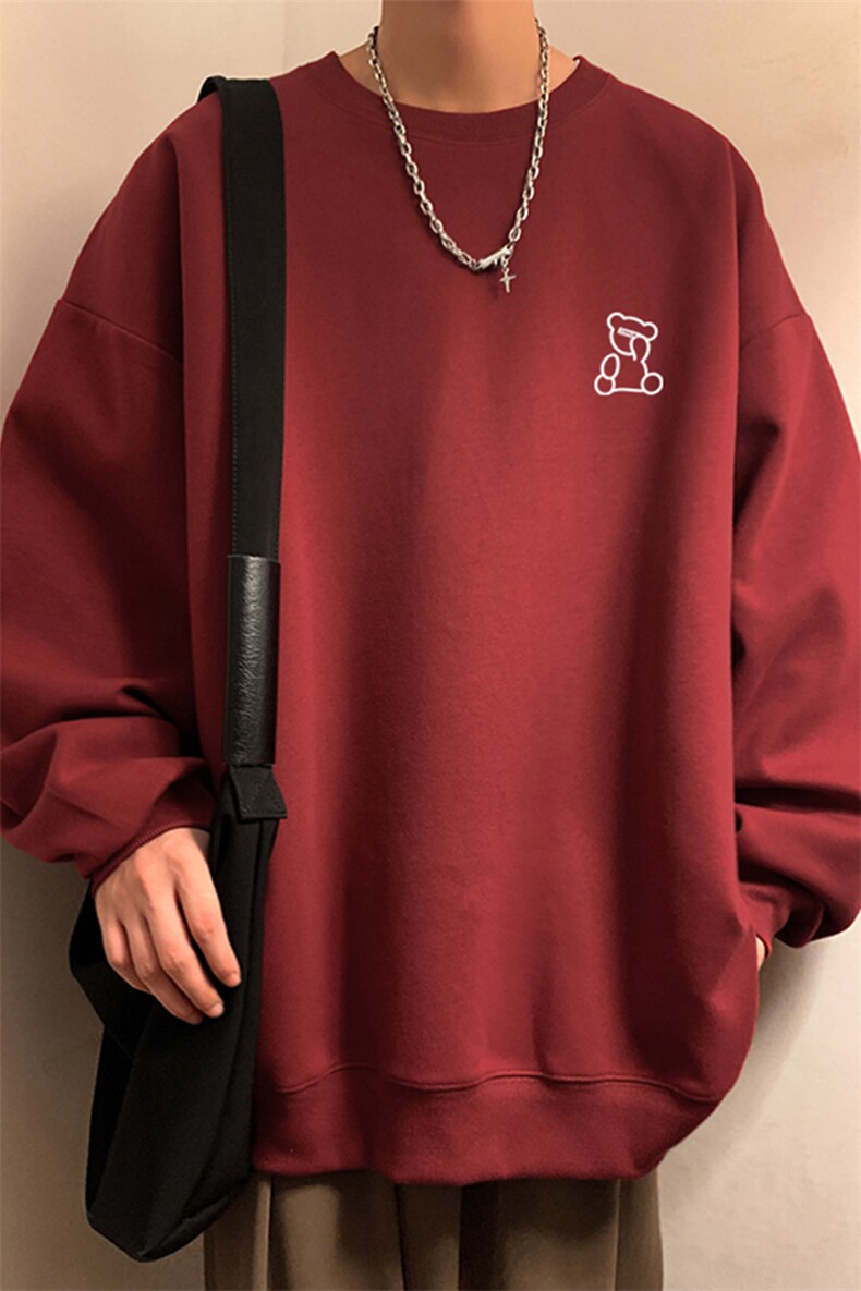 烫花大码330克重磅华棉复合圆领纯色休闲卫衣-W4272-P33【特价】,男装卫衣,电商A007