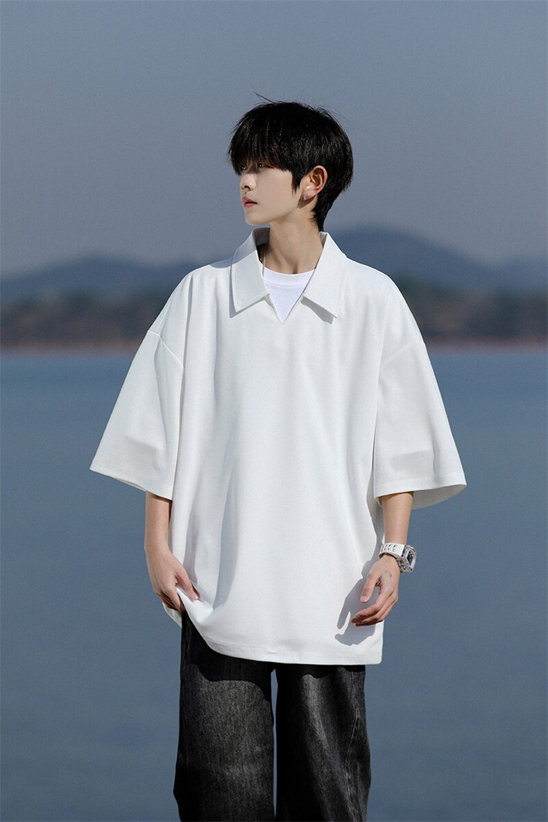 M-8XLv领冰丝短袖Polo衫特大码宽松凉感半袖翻领T恤衫DX1202/P30,男装T恤,电商B238