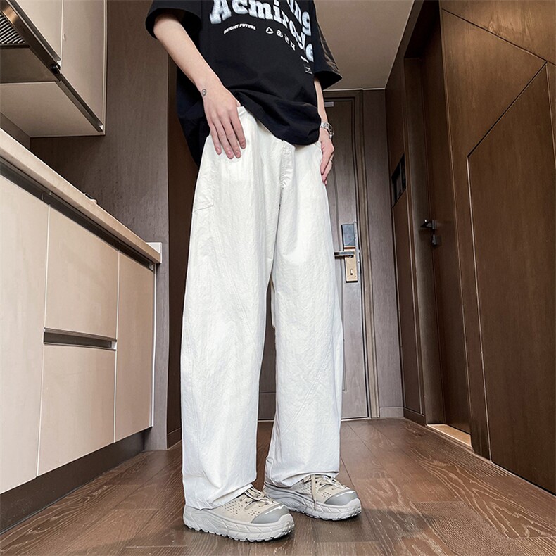 新款解构小众设计时尚潮流立体剪裁大口袋弯刀阔腿裤K309-P45，男装休闲裤，星座310A-3