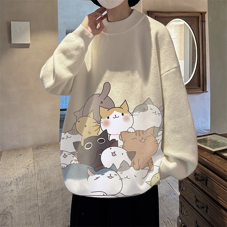 控68半高领毛衣男士大码针织衫男毛线衣男M18162-P45加绒款-P65，男装针织衫/毛衣，电商A040