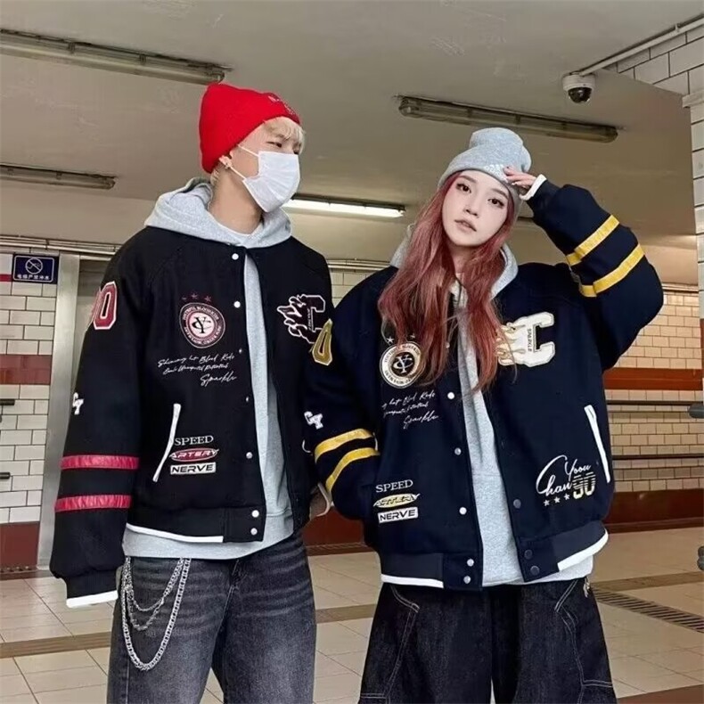 1506-1/JA1721/P68美式复古刺绣棒球服外套男图片
