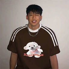 夏季美式高街重磅纯棉三条杠织带撞色男女短袖T恤ZD510-特P30，男装T恤，电商A486