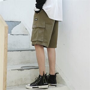 A003-HK7012-P45 夏装新款时尚口袋男士工装短裤 港风图片