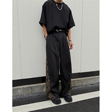 新中式拼接拖地西裤，XZ1005-1-TTH0013批60控78，男装西裤，星座1005-1
