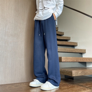 YK86099-P3555%棉45%聚酯纤维藏青色美式拼接卫裤男秋冬季