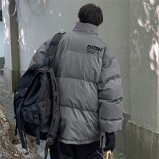 港风街景时尚字母印花休闲立领棉衣A247-MY62039特批65控99，男装棉衣，电商A247