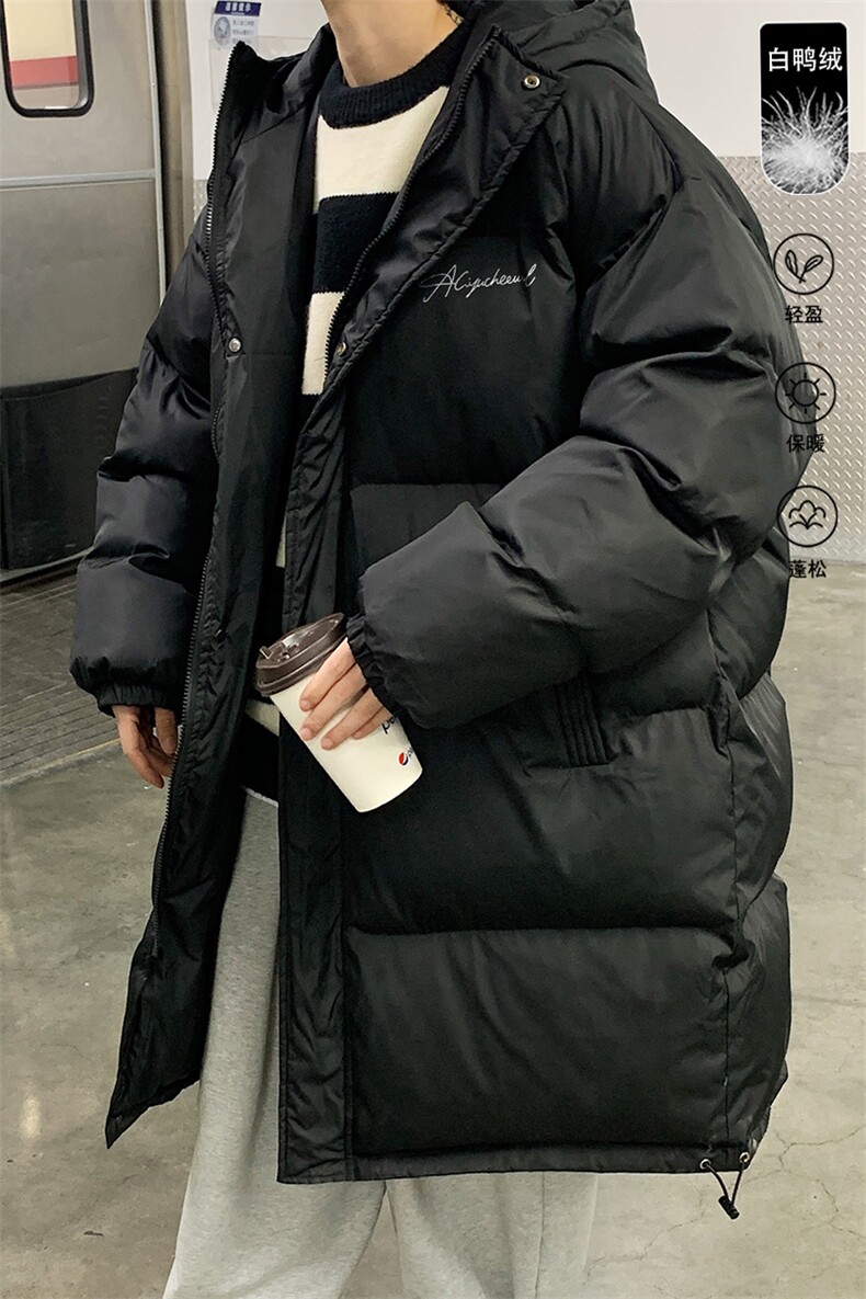 港风夜景新标白鸭绒字母印花中长款羽绒服YR1511特批225控298,男装羽绒服,电商A247
