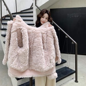 新品 粉色皮毛一体外套 2C032 3156 P195 K298图片